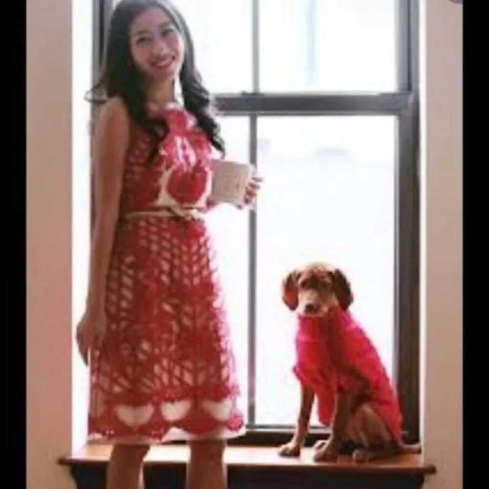 Geisha Designs Dress 2P BoxJ Sugared Ruby Sheath Red Floral print BoxS